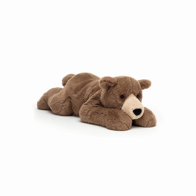 Jellycat Woody Bear Lying New Zealand | RLICW3970